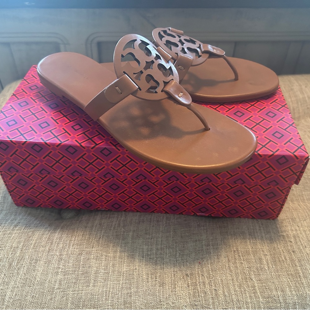 Tory Burch Soft Miller Sandal 7.5 Bourbon
